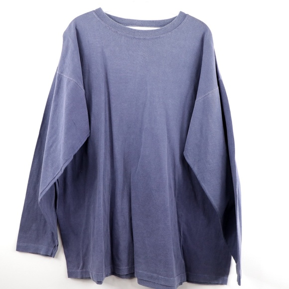 NOS Vintage 90s Streetwear Sleeve T Shirt Blue - Picture 1 of 7